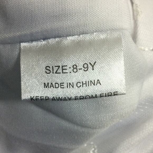 GIRL'S PARTY DRESS 8-9 Y white embroidered tulle flower girl communion maxi B103 - Picture 7 of 8